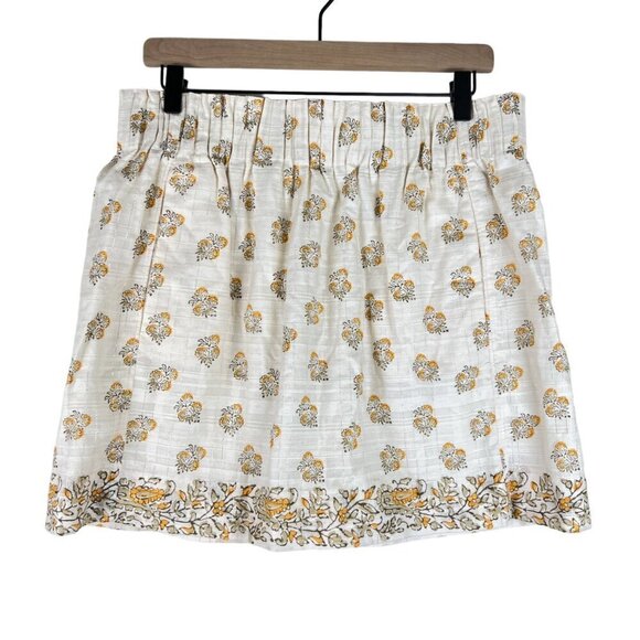 NWT Club Monaco Cream Floral Printed Paperbag Waist Hilary Mini Skirt - Picture 1 of 6